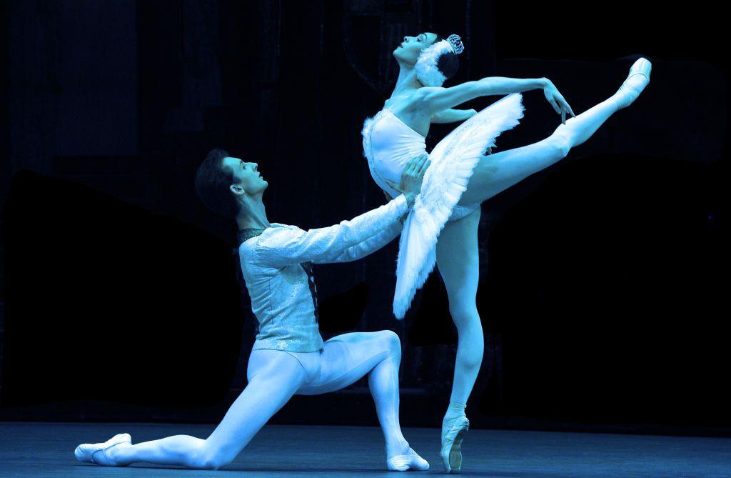 The Bolshoi Ballet's production of Yuri Grigorovich's adaptation of Marius Petipa and Lev Ivanov's Swan Lake at The Royal Opera House on August 2, 2019