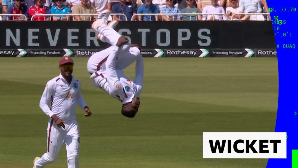 'Extraordinary!' West Indies' Sinclair celebrates wicket with somersault