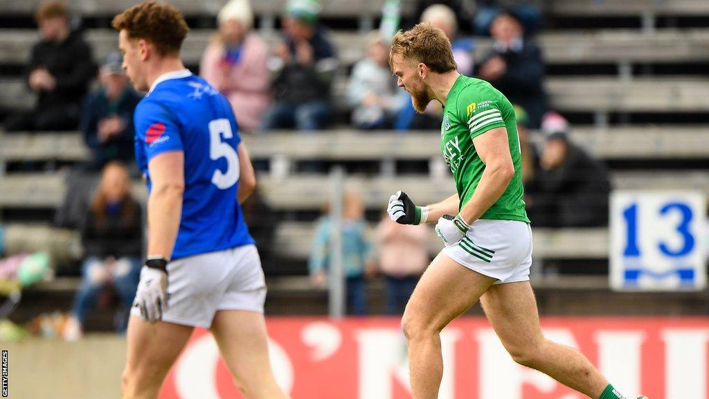 Ultan Kelm celebrates scoring for Fermanagh