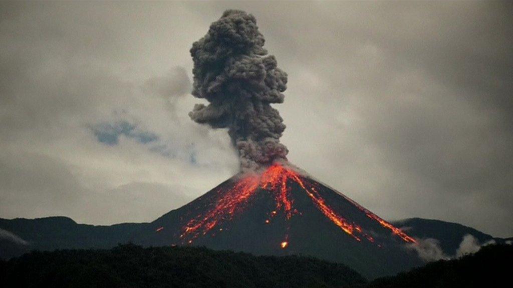 Reventador volcano eruption