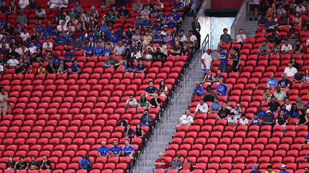 Empty seats at the Mercedes-Benz Arena