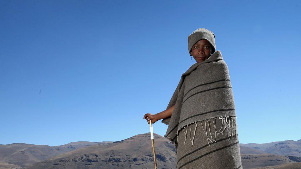 A boy in the mountains of Lesotho