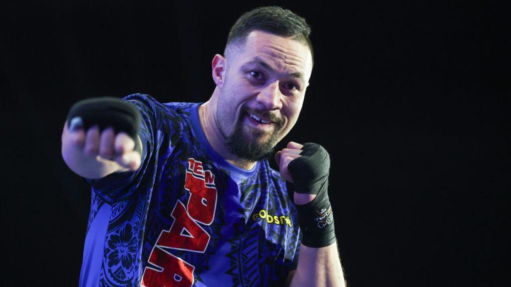 Joseph Parker at the open workouts in Riyadh 