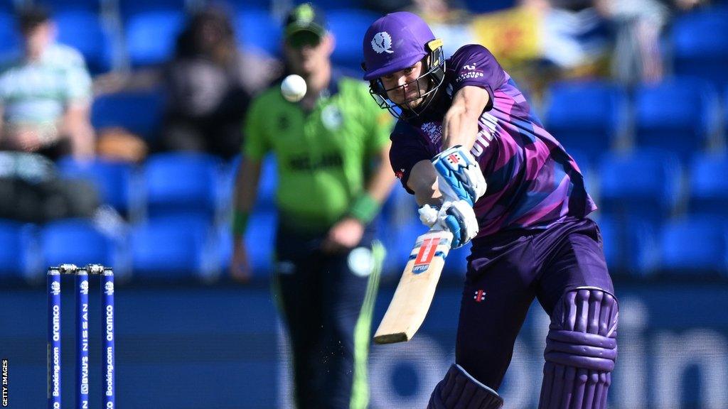 Matthew Cross batting for Scotland