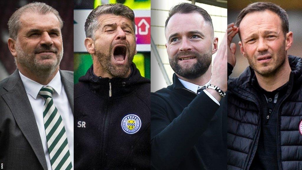 Ange Postecoglou, Stephen Robinson, James McPake and Darren Young