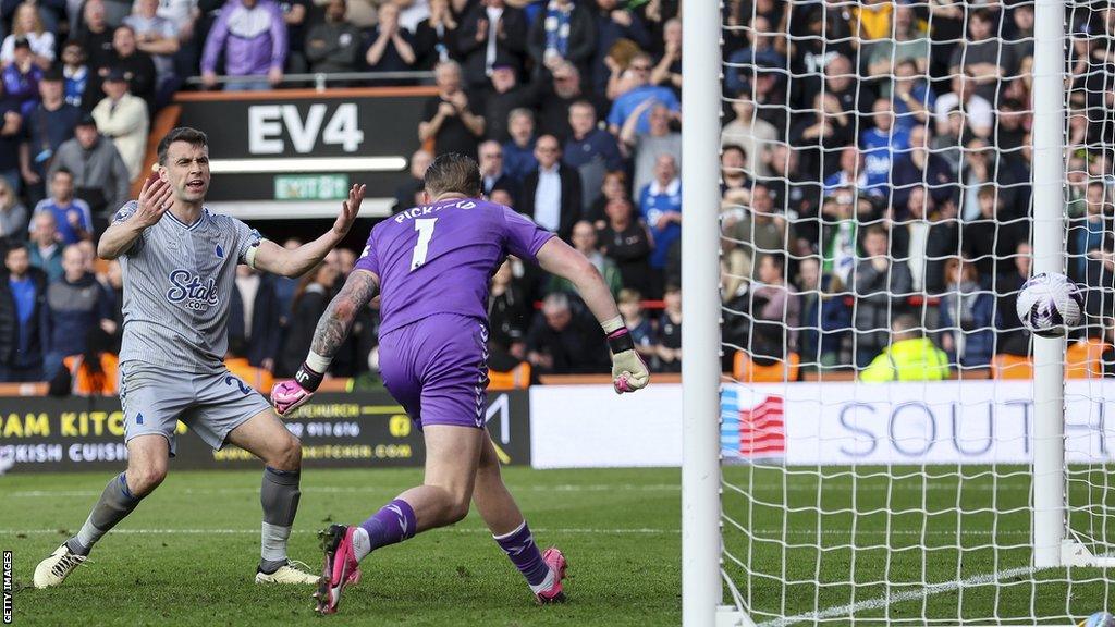 Seamus Coleman reacts to own goal