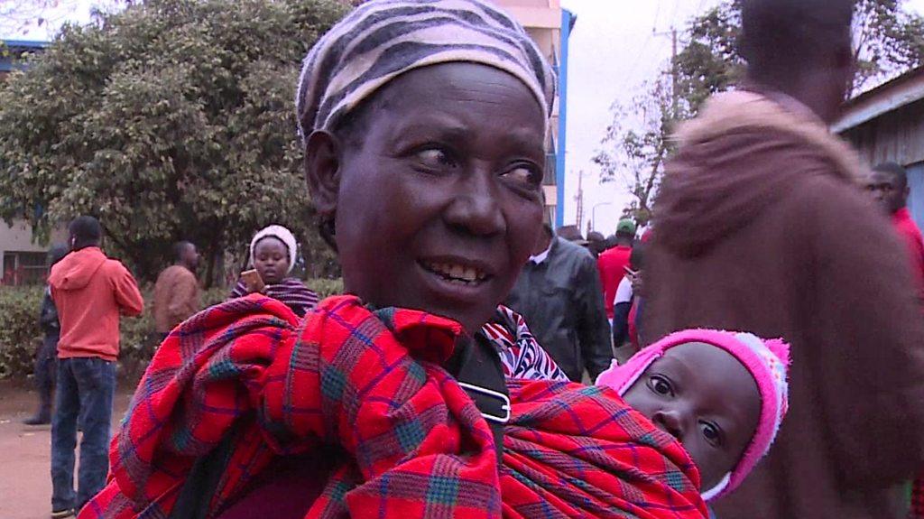 Voter with baby