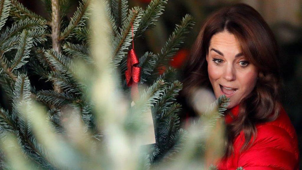 duchess Catherine with an xmas tree