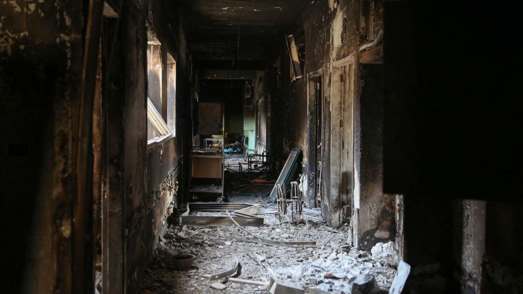 A picture shows the destruction in the dialysis unit at Gaza's devastated Al-Shifa hospital