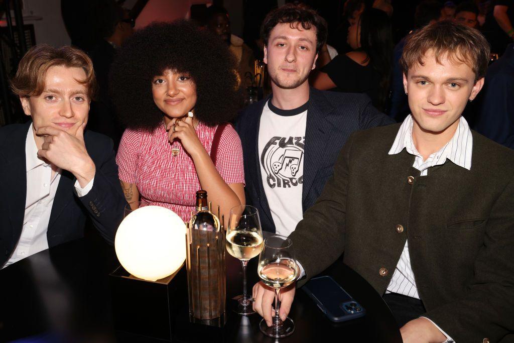 Douglas Frost, Lily Fontaine, Nicholas Eden and Lewis Whiting of English Teacher pose at the Mercury Awards