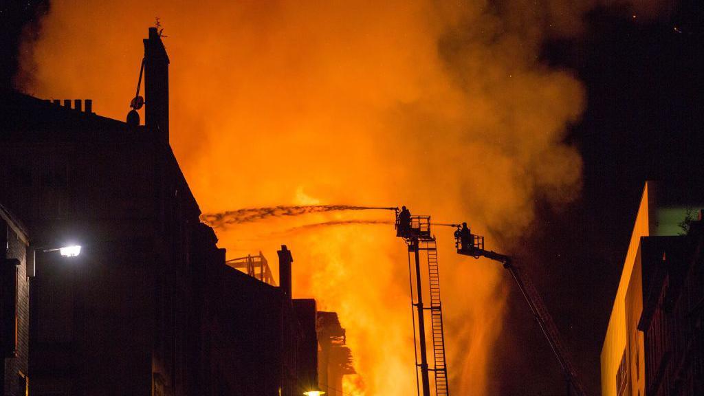 The School of Art building in Glasgow on fire in 2018