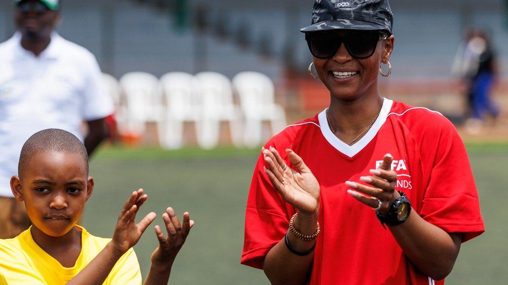 Amanda Dlamini at the inauguration of the Generation Amazing community club in Kigali, Rwanda, in March 2023