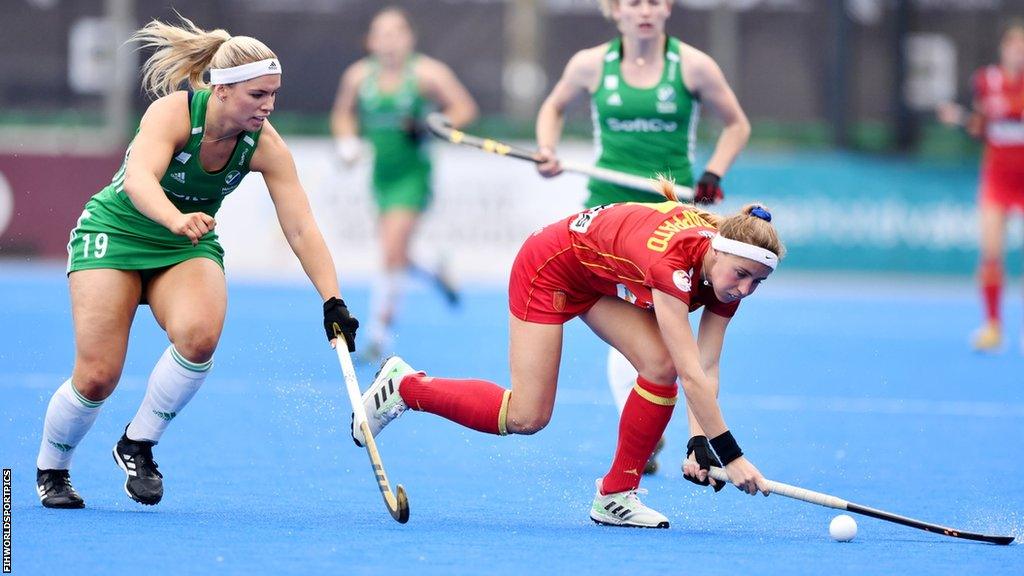 Ireland went down to defeat by Spain in their first Pool A game in Valencia