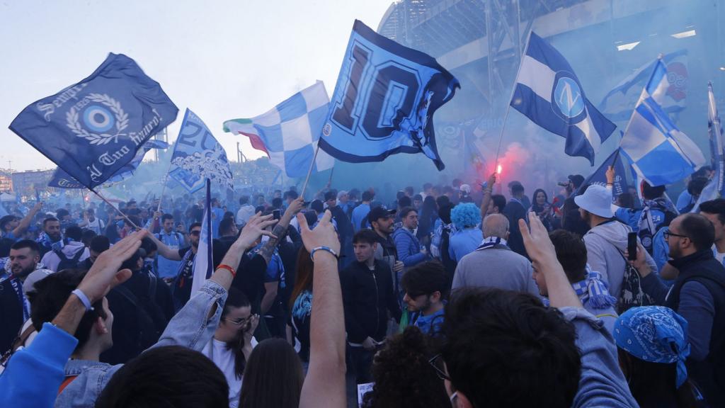 Napoli fans in Naples