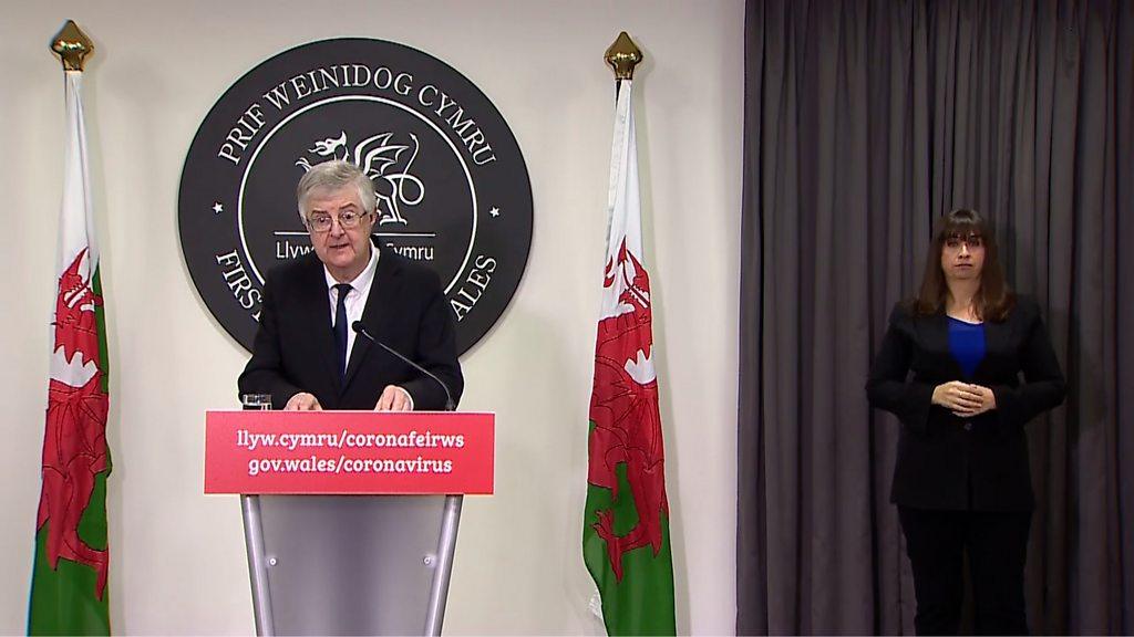 Mark Drakeford at Friday's Welsh Government press conference