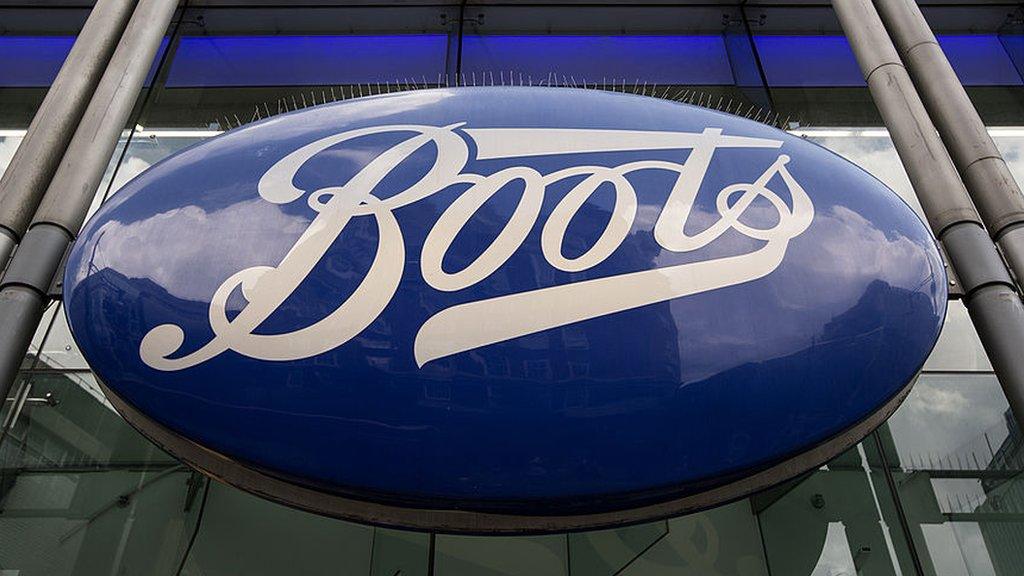 Boots sign outside store