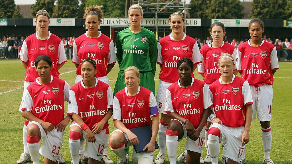 Arsenal's line-up for the Uefa Women's Cup in 2007
