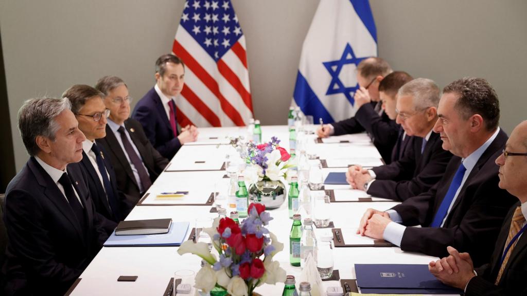 U.S. Secretary of State Antony Blinken meets Israel's Foreign Minister Israel Katz