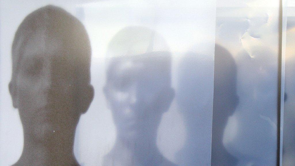 Shadows of a person's face