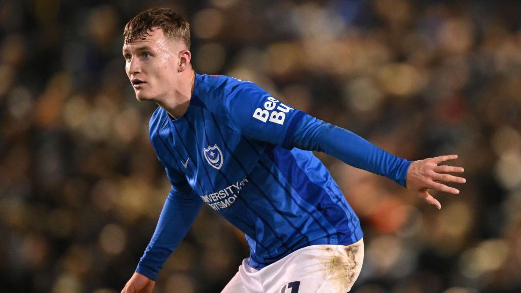 Mark O'Mahony of Portsmouth during the Championship match between Portsmouth and Sheffield Wednesday at Fratton Park