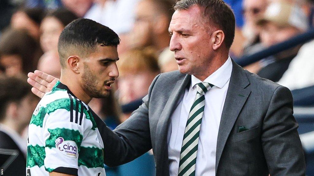 Celtic winger Liel Abada and manager Brendan Rodgers