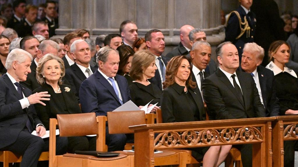 Former presidents gather at funeral