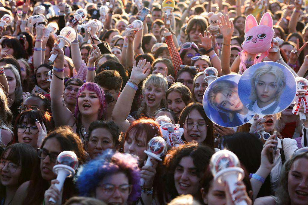 Fans watch Stray Kids perform in Hyde Park