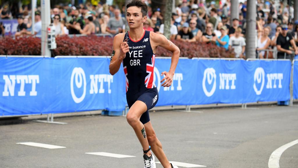 Great Britain's Alex Yee competing in the triathlon