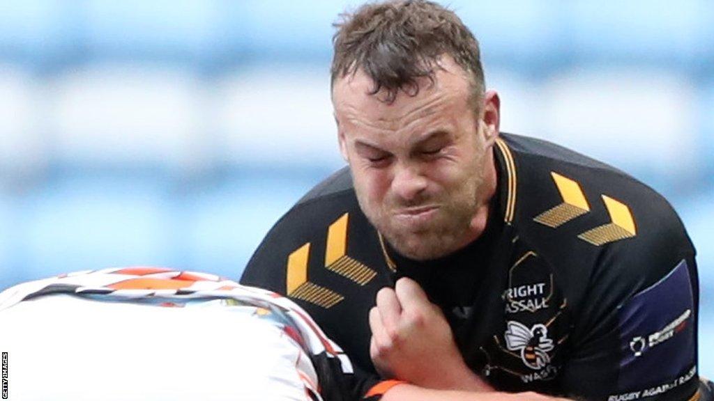 Michael van Vuuren rumbles into contact while at Wasps