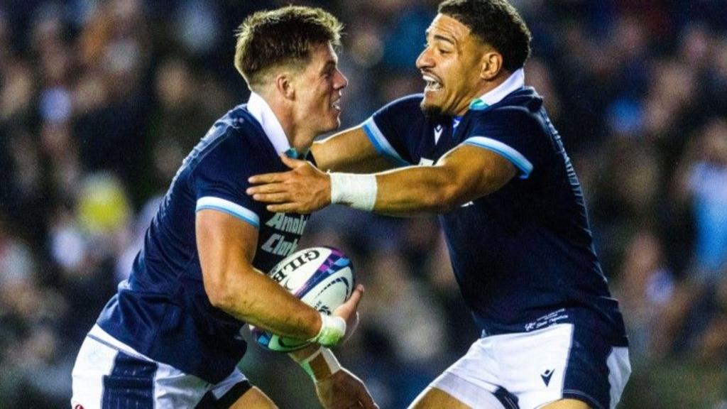 Scotland's Huw Jones and Sione Tuipulotu