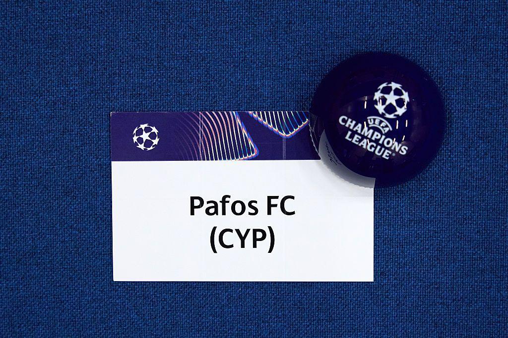 Champions League draw ball with Pafos FC