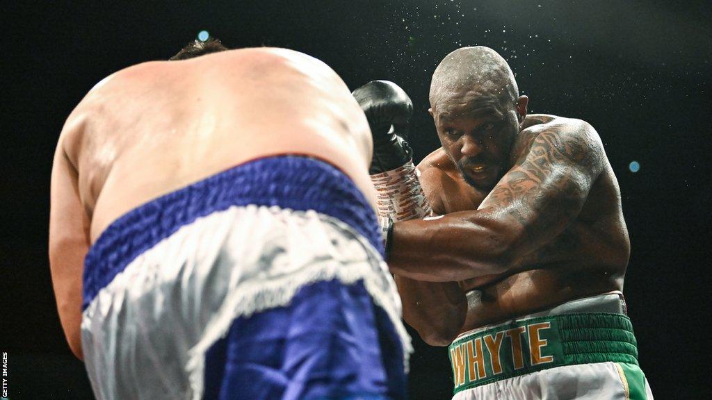 Dillian Whyte during win over Christian Hammer