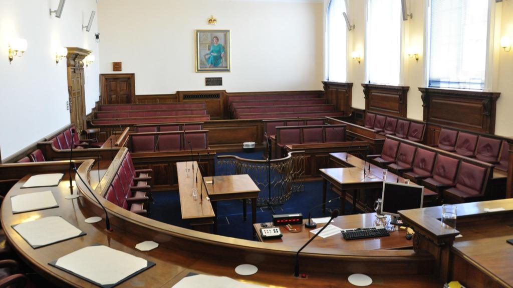 Inside the Guernsey States Chamber