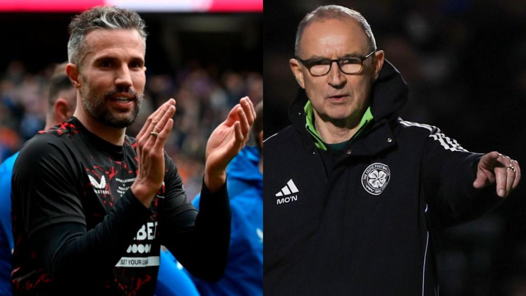 Feyenoord head coach Robin van Persie and Celtic manager Martin O'Neill