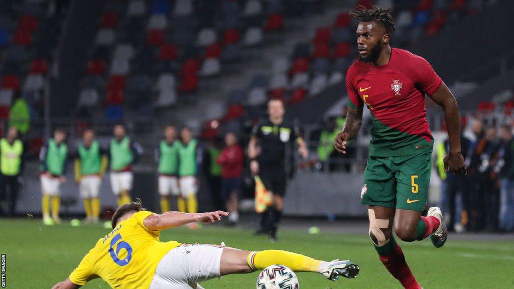 Nuno Tavares in action for the Portugal Under-21 side