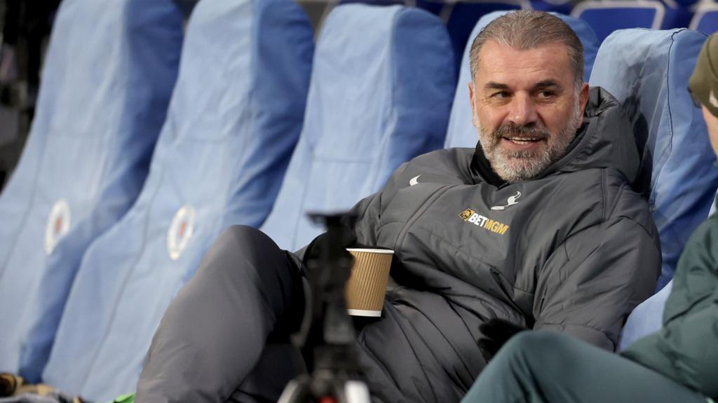 Ange Postecoglou in the Ibrox dugout