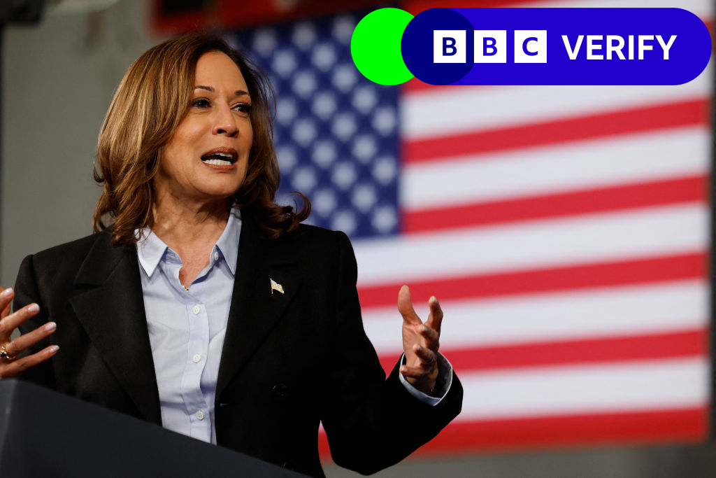 US Vice-President Kamala Harris speaks at a Labor Day event in Detroit, Michigan, on 2 September 2024.