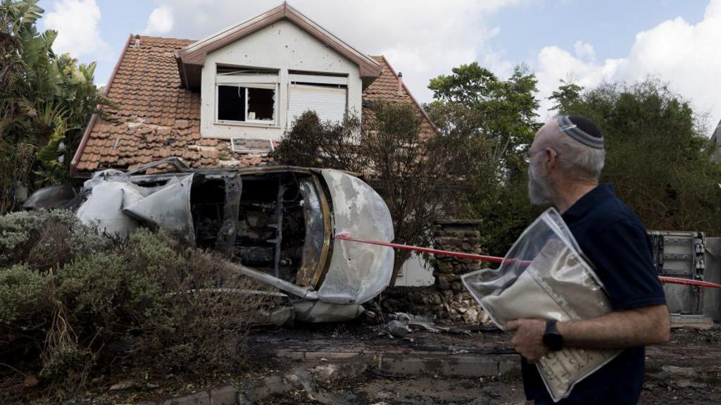 Aftermath of a Hezbollah attack in Israel