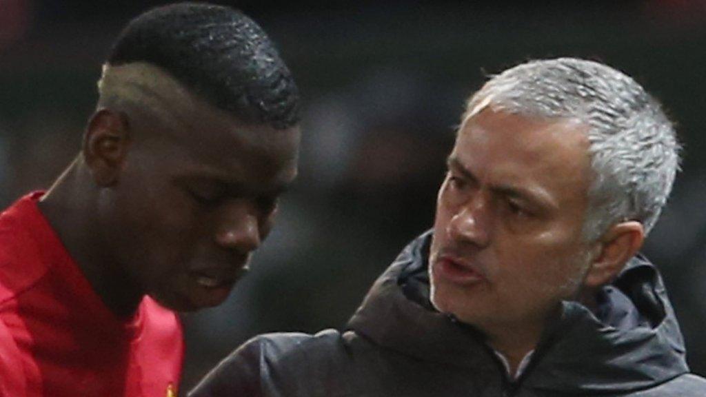 Paul Pogba and Jose Mourinho