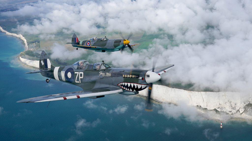 Chelsea Pensioner Mike Smith on a surprise flight in a Spitfire