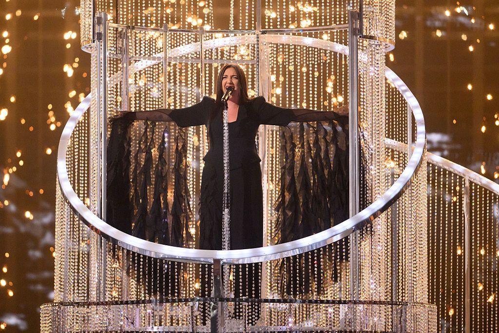 Yuval Raphael performs at the 2025 Eurovision Song Contest