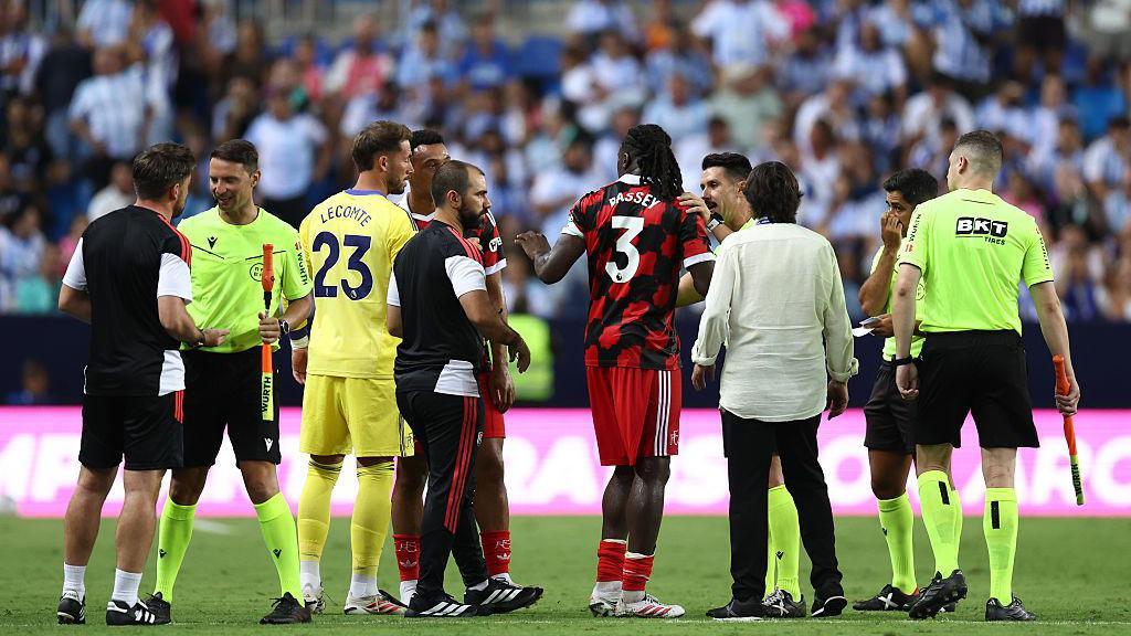 Calvin Bassey on the pitch at full-time