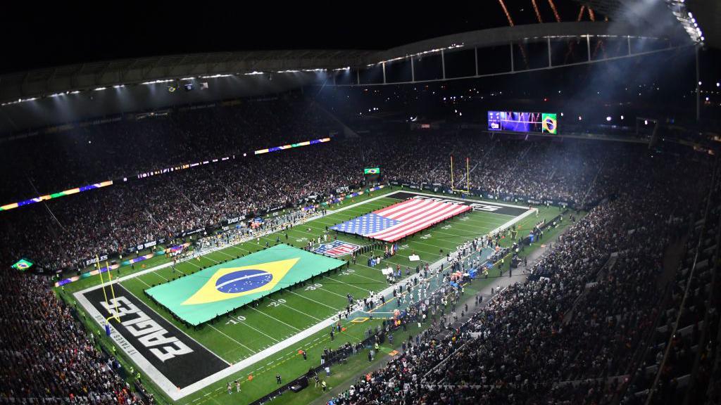 A general shot of the Arena Corinthians before the start of the game