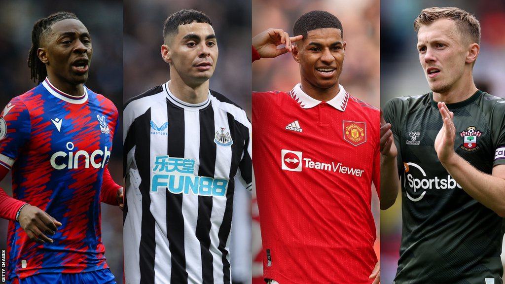 Eberechi Eze, Miguel Almiron, Marcus Rashford and James Ward-Prowse