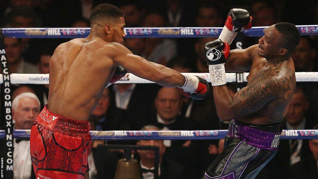 Anthony Joshua punches Dilian Whyte