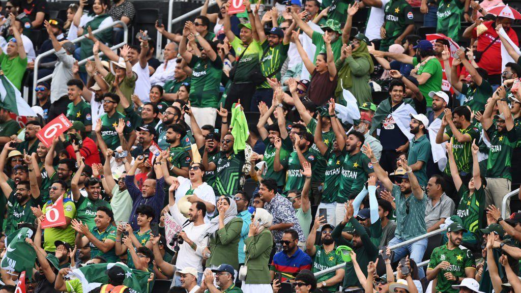 Pakistan fans cheer their team against Canada