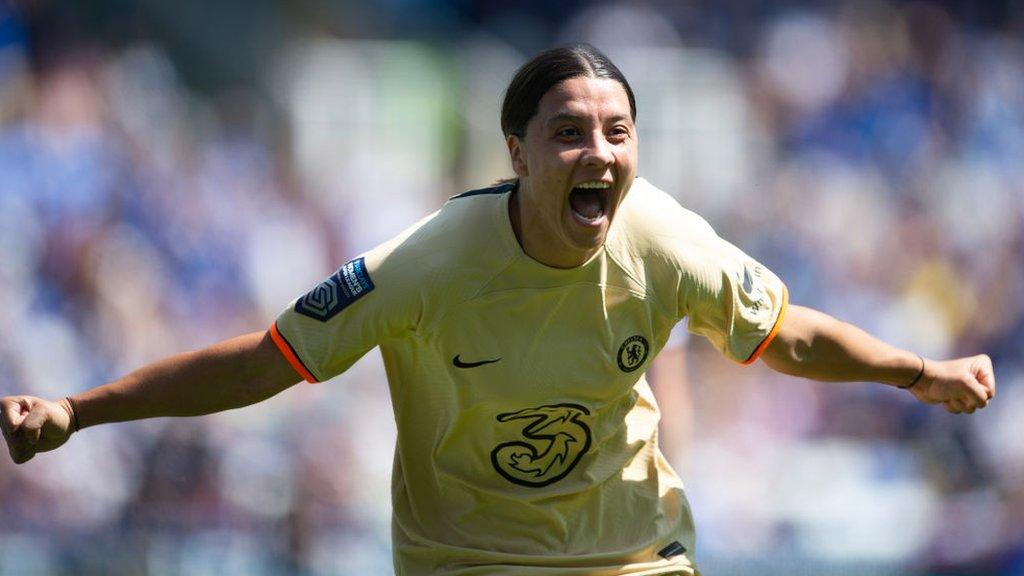 Sam Kerr celebrates