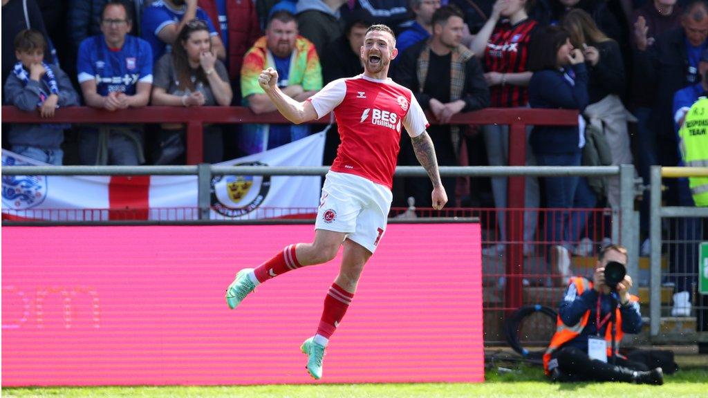 Jack Marriott celebrates scoring for Fleetwood