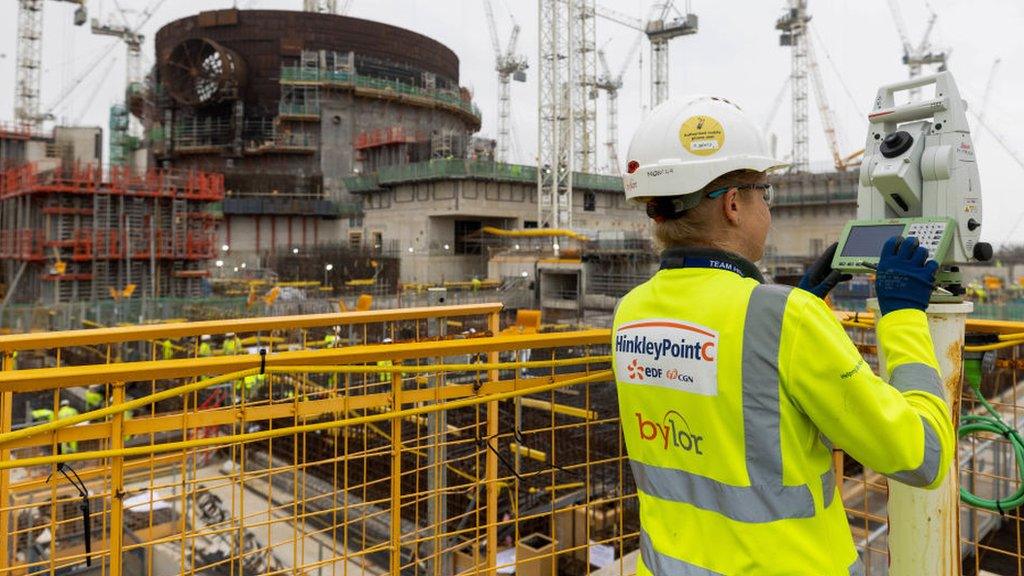 Construction worker at Hinkley Point C site.