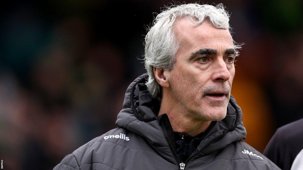 Jim McGuinness watches his team perform at MacCumhaill Park